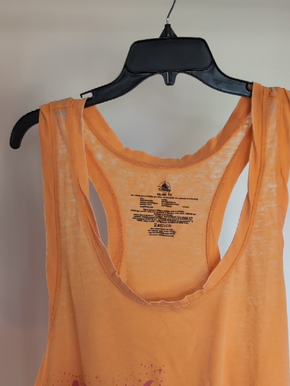 Disney Orange Racerback Tank with Multicolor Script - Picture 5 of 8